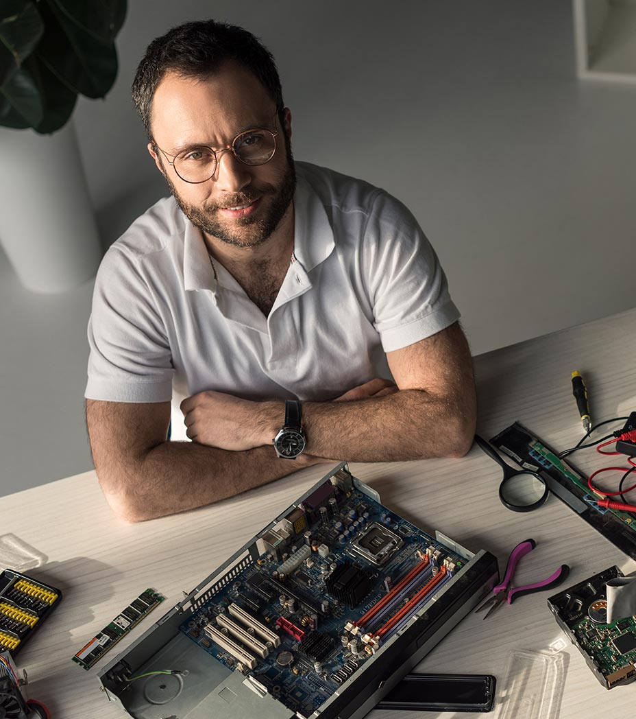 The athletic girl is smiling